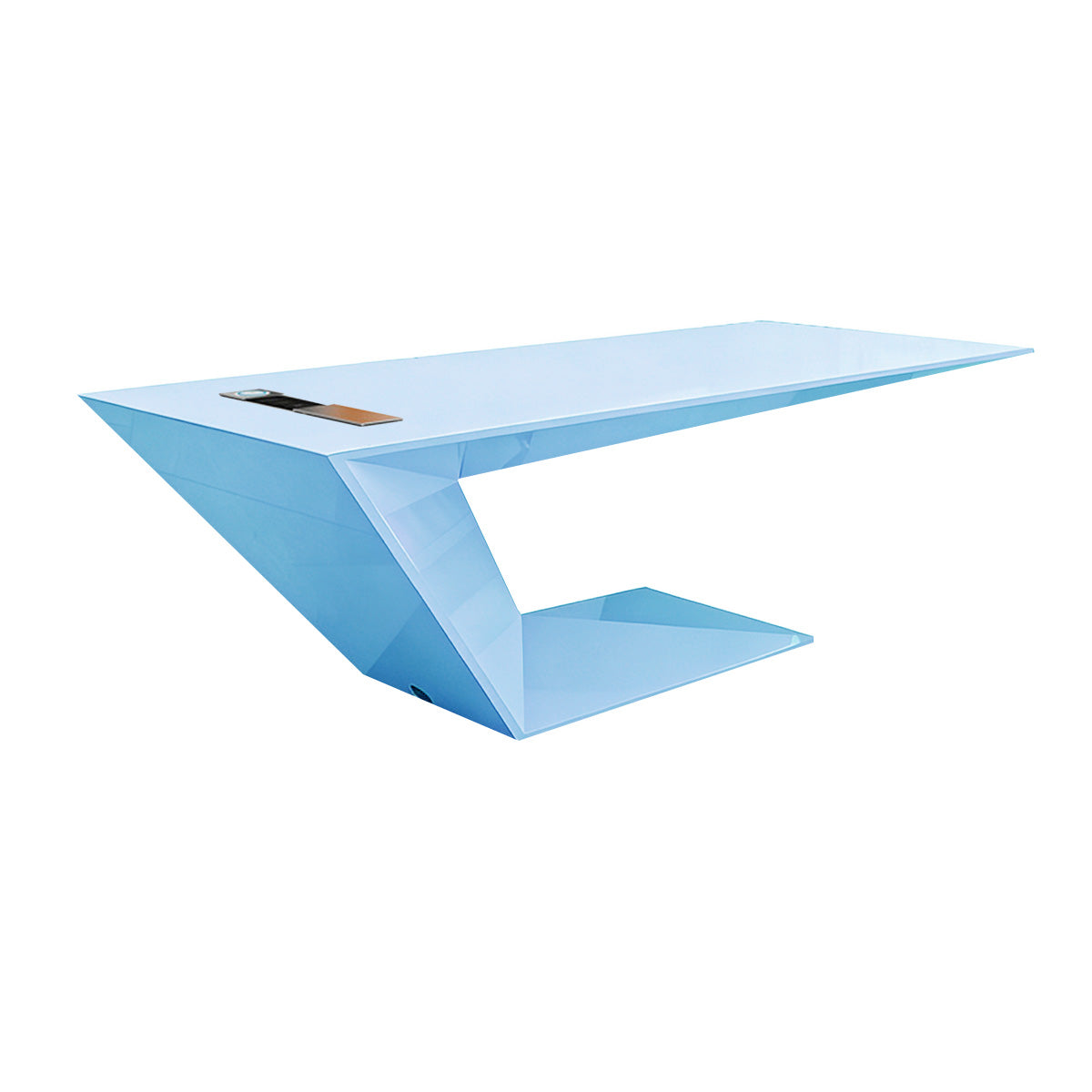 Sleek White Executive Desk With Oddly Shaped Modern and Stylish Office Table LBZ-042