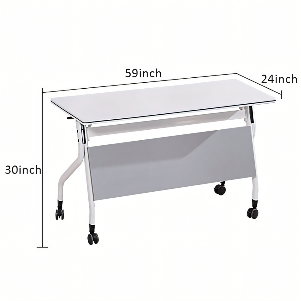 Foldable Meeting and Training Table: Mobile, Wheeled Classroom Desk for Two BGZ-009