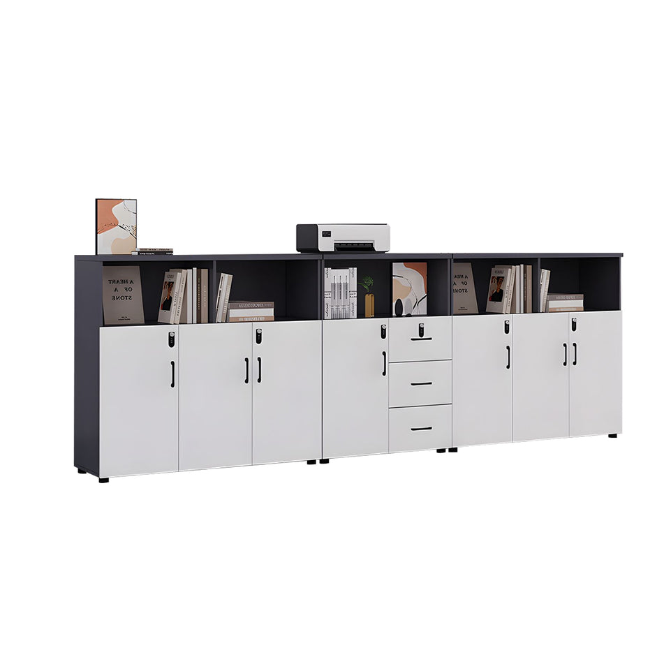 Stylish Lockable Wooden File Cabinet with Multi-Compartment Storage for Workspace CWG-2164