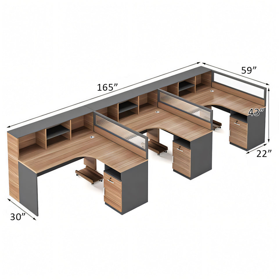 Modern Office Desk and Chair Set with Privacy Panels - Ideal for Workstations BGZ-227