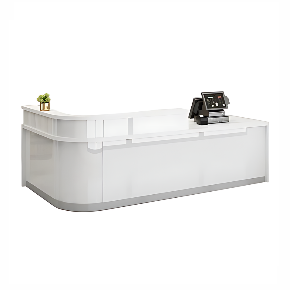 Rectangular Laminate Front Reception Desk with Filing Cabinet JDT-766