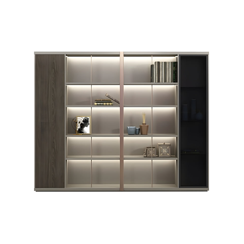 Luxury Executive Desk With Boat-Shaped Edge Modern Office Furniture L-Shape Corner Desk with Side Cabinet Dial Lock Customizable LBZ-10105