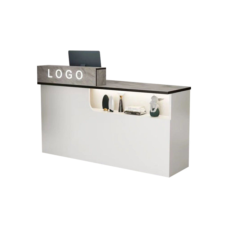 Corner Small Straight Reception Desk with Storage for Barber Shops and Salons JDT-1030