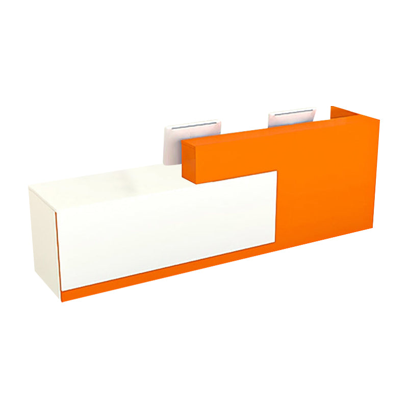 Color-Blocked Front Desk with Keyboard Tray and Shelf for Office JDT-10106