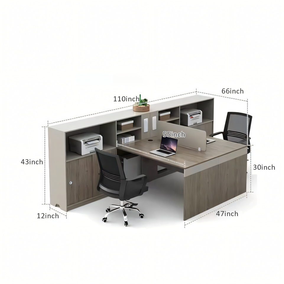 Modern T-Shaped Dual Workstation: Stylish Office Desk and Chair Set BGZ-072