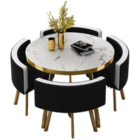 Round Reception Table with 4 Chairs for Office Reception Areas JDZH-2024