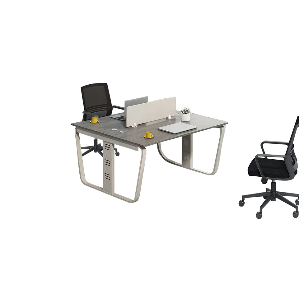 Sculpted Staff Desk Minimalist Modern Office Computer Desk Screen Card Seat Twin Staff Desk YGZ-1017