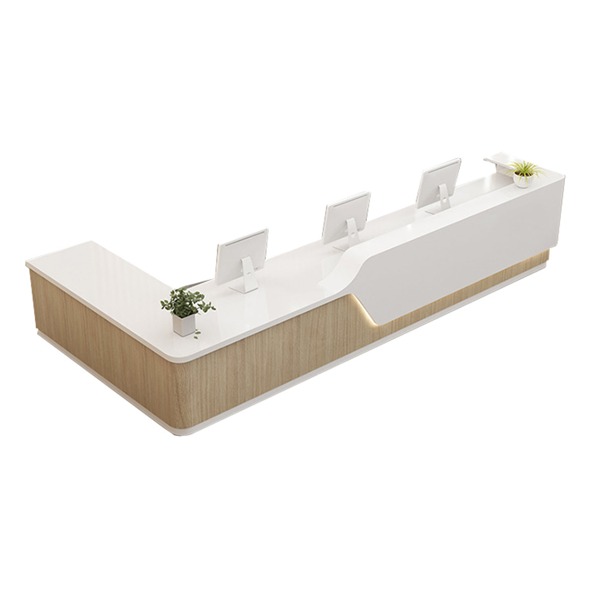 File Racks In Reception Modern Reception Desk with Keyboard Tray, Lockable & File Drawers for