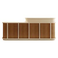 Vintage Minimalist Reception Desk Rattan Storage Keyboard Tray JDT-2295