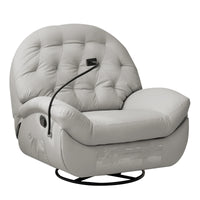 Light Gray Half-Round Backrest Recliner Sofa with Phone Holder DDSF-2007（In Stock）