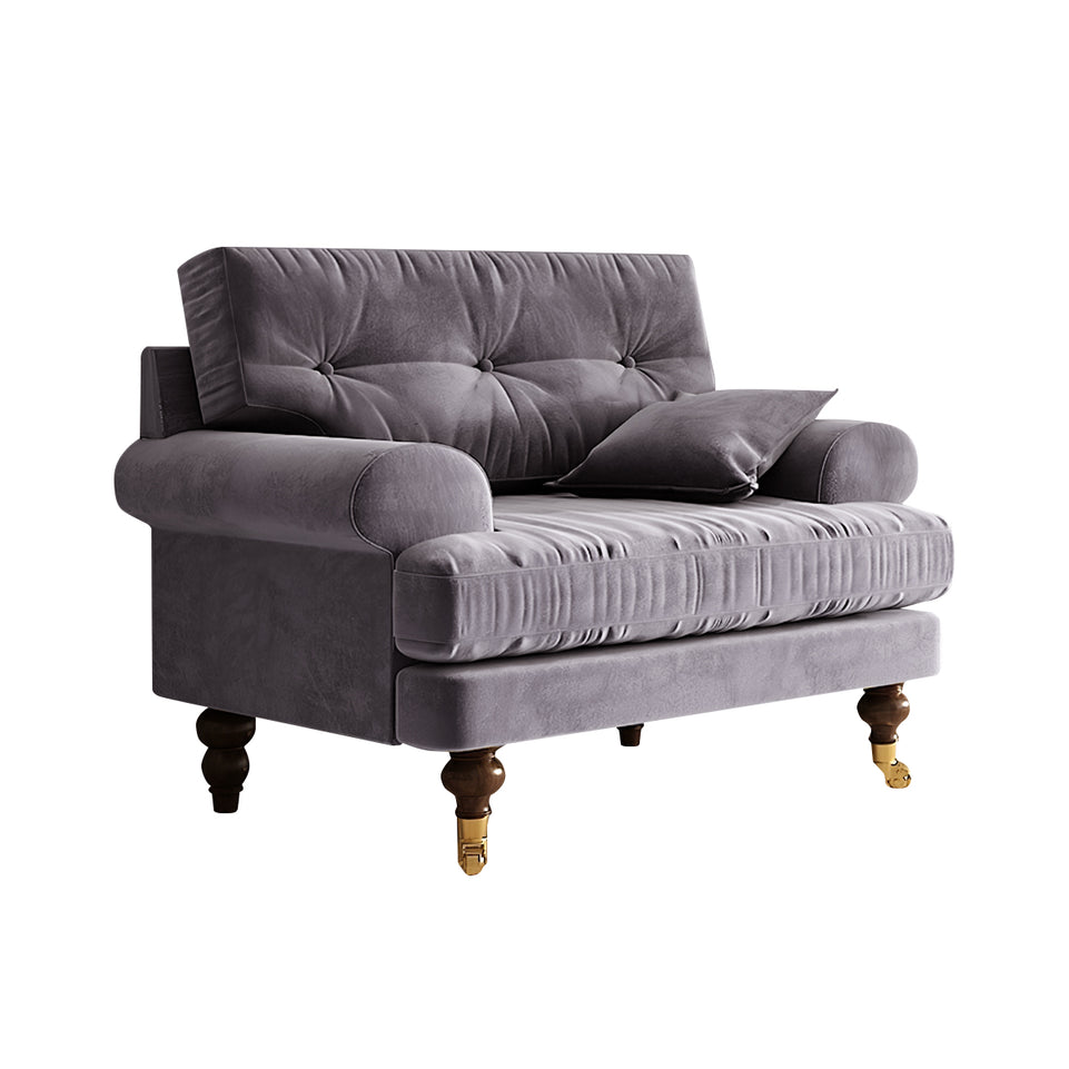 Modern Sofa 35-94 in Wide with Velvet & Solid Wood for Reception Area