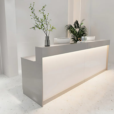 Rectangle Straight Reception Desk with Light Counter Table with Keyboard Tray and Drawers JDT-004-E（East Coast）