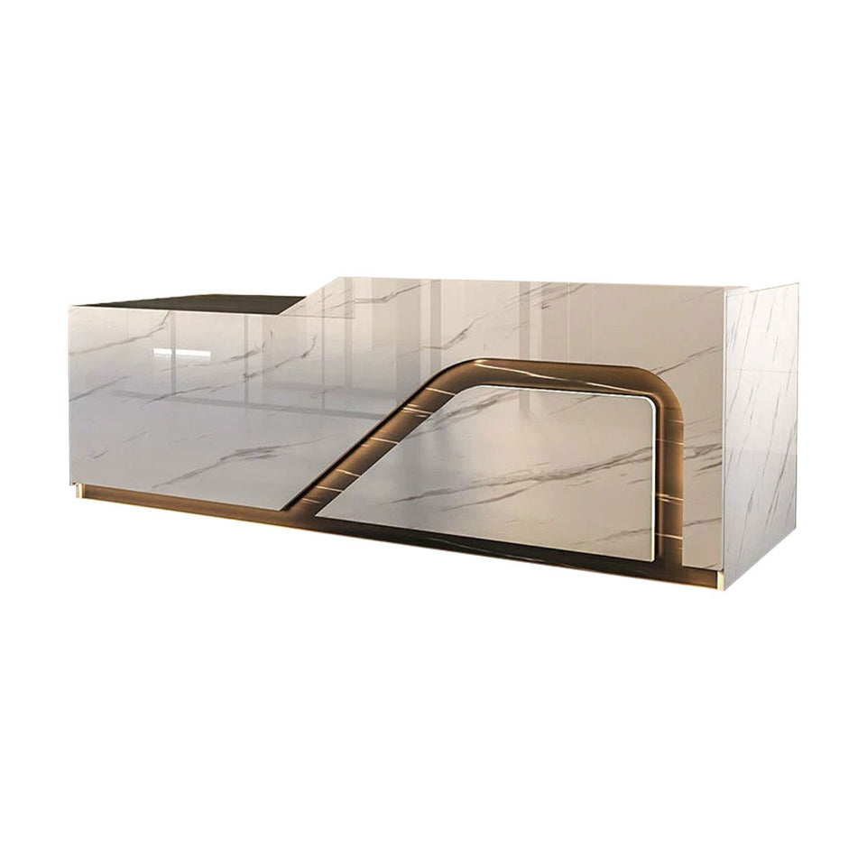 Lacquer Reception Desk with LED Lights and Lockable Drawer for Retail Stores JDT-1051