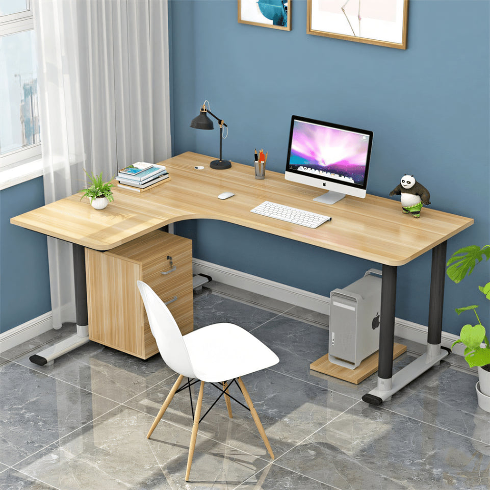 L-Shaped Corner Desk - Modern, Space-Saving Home Office Solution HD-206