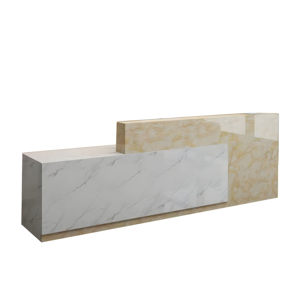 Color-Blocked Front Desk with Keyboard Tray and Shelf for Office JDT-10106