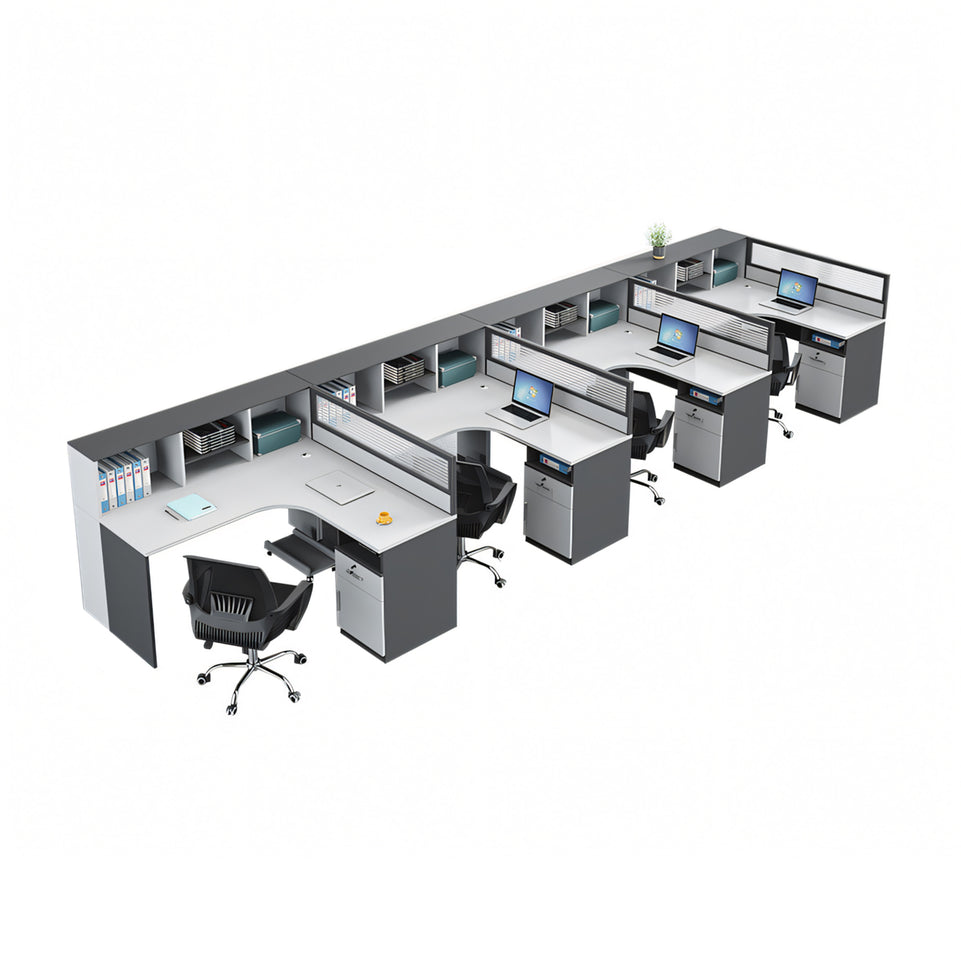 Modern Office Workstation Set with Screens, Ideal for 2/4/6-Person Workspaces BGZ-220