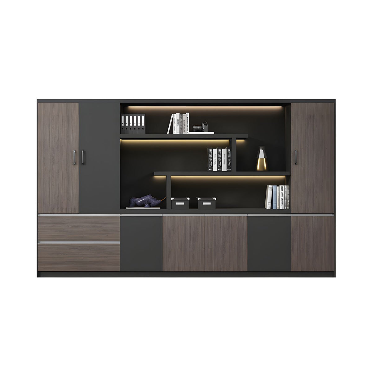 Premium Wooden Executive Lockable Cabinet, Modern Office Storage Cabinet, Background Storage and Archive Bookcase WJG-2169
