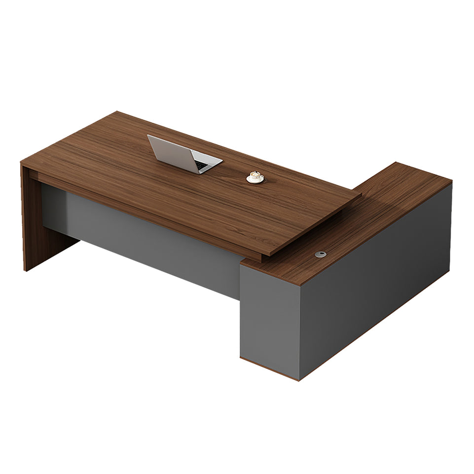 Modern L-Shaped Executive Desk with Side Storage Cabinet LBZ-2139
