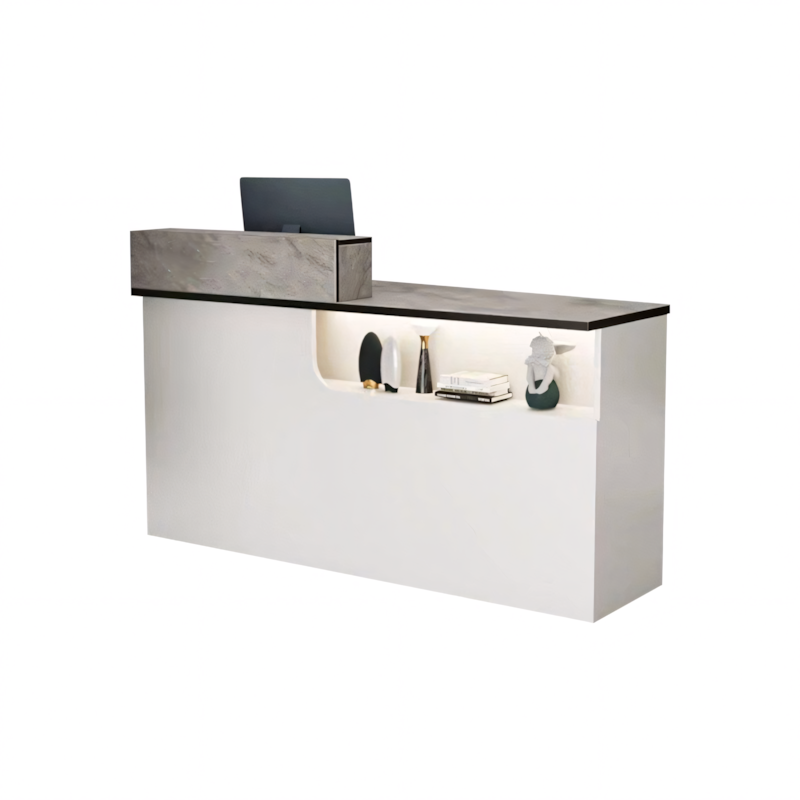 Corner Small Straight Compact Reception Desk with Storage for Barber Shops and Salons JDT-1030