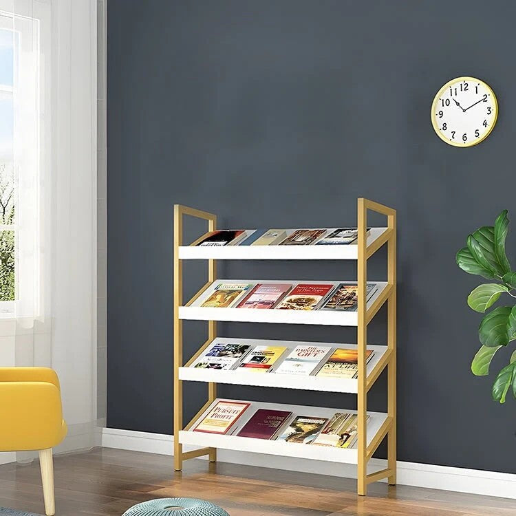 Angled Floor-Standing Bookshelf with Storage for Display Racks and Magazines ZZJ-008