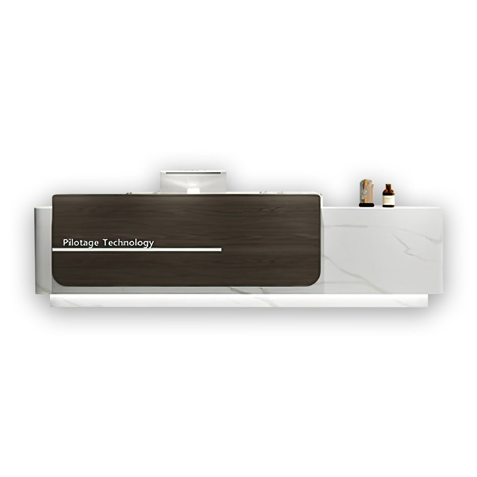 Color-Blocked Straight Reception Counter with Large Storage and Keyboard Tray for Salon JDT-050