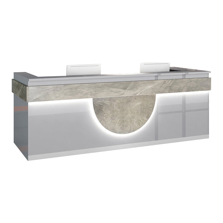 Modern and Stylish Reception desk, Light wood grain color  JDT-7247