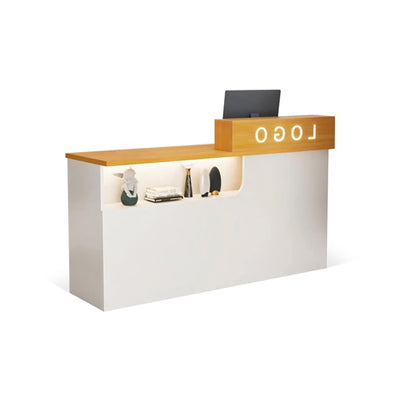 Corner Small Straight Reception Desk with Storage for Barber Shops and Salons JDT-1030