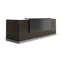 Color-Blocked Straight Reception Desk with Compartments and Drawers for Offices JDT-106