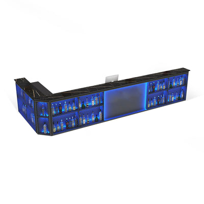 Window Display L-Shaped Straight Reception Desk with Large Storage for Bars and KTV JDT-1017