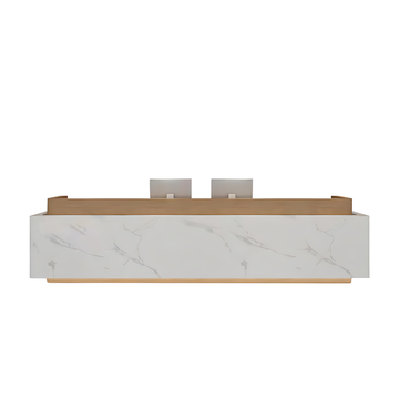 Color-Blocked Straight Reception Desk with Large Desktop and High-Capacity Storage for Offices JDT-1081