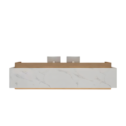 Color-Blocked Straight Reception Desk with Large Desktop and High-Capacity Storage for Offices JDT-1081
