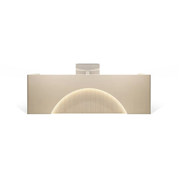 Semicircular Straight Reception Desk with Keyboard Tray and Lockable Drawer for Yoga Studios and Training Centers JDT-1039