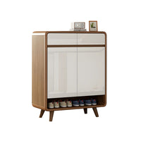 Large Capacity Solid Wood Shoe Cabinet With Adjustable Shelves And Sleek Piano Gloss Finish For Entryway CWG-2159