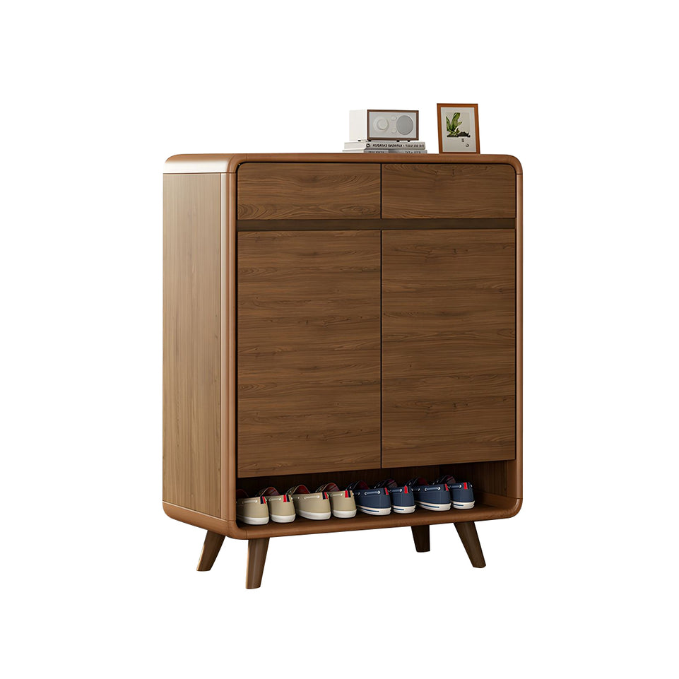 Large Capacity Solid Wood Shoe Cabinet With Adjustable Shelves And Sleek Piano Gloss Finish For Entryway CWG-2159