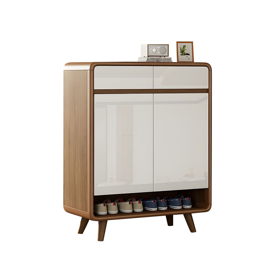 Large Capacity Solid Wood Shoe Cabinet With Adjustable Shelves And Sleek Piano Gloss Finish For Entryway CWG-2159