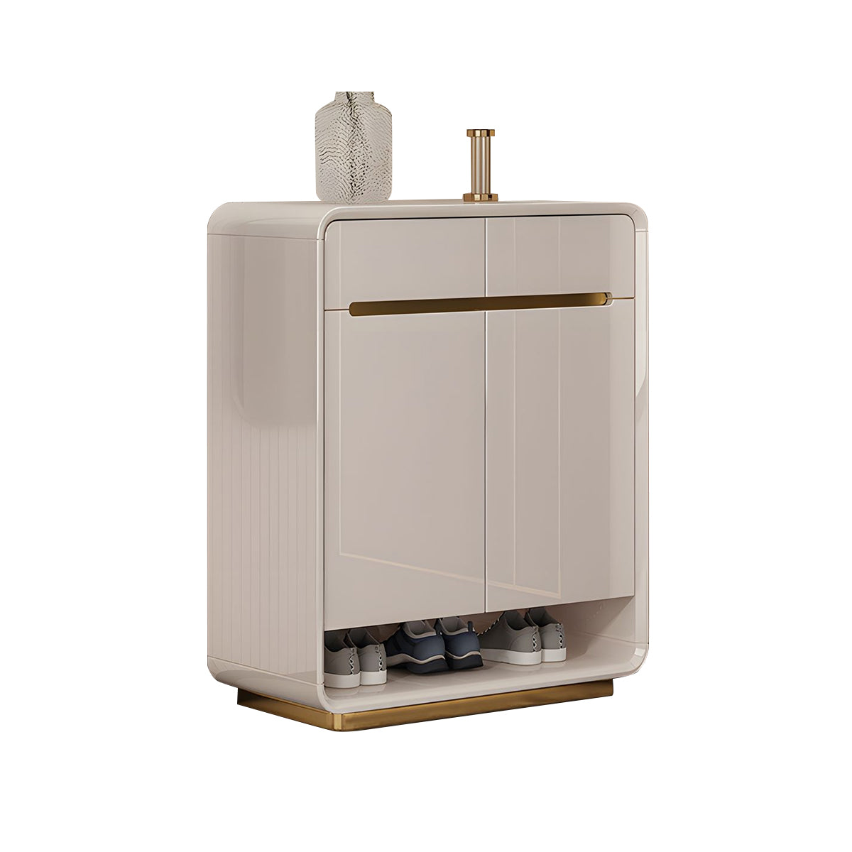 Luxury High-End Shoe Cabinet With Spacious Storage – Modern Glossy Lacquered Entryway Organizer CWG-2160