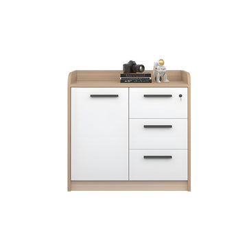 Premium Wooden Floor-Standing Office Tea Cabinet With Lockable Drawers And Spacious Storage For Office Essentials CWG-2163