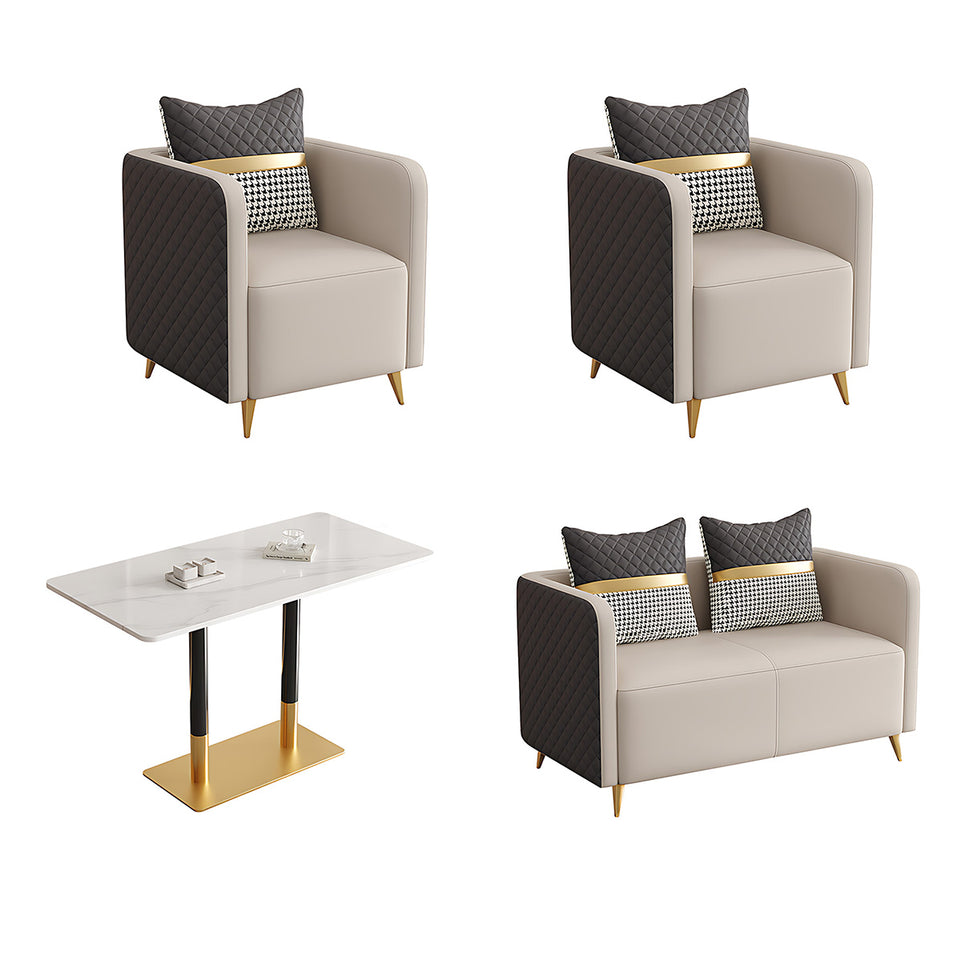 Premium Luxurious Faux Leather Sofa Set for Coffee Shops and Reception Areas JDZH-2079
