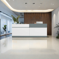 Color-Blocked Straight Reception Desk with Mobile Cabinet for Commercial Use and Offices JDT-1083