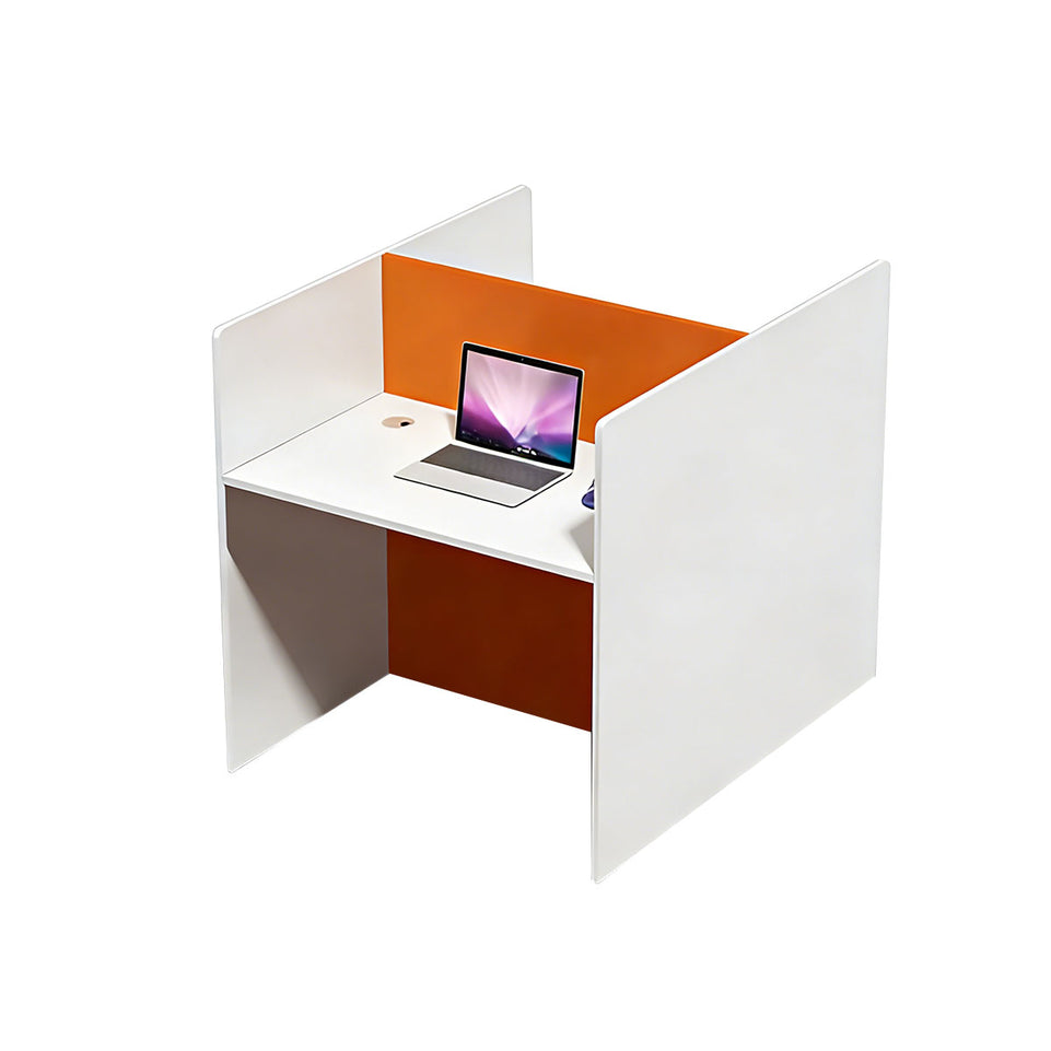 Modern Staff Office Desk with Privacy Dividers and Individual CPU Compartments BGZ-2099