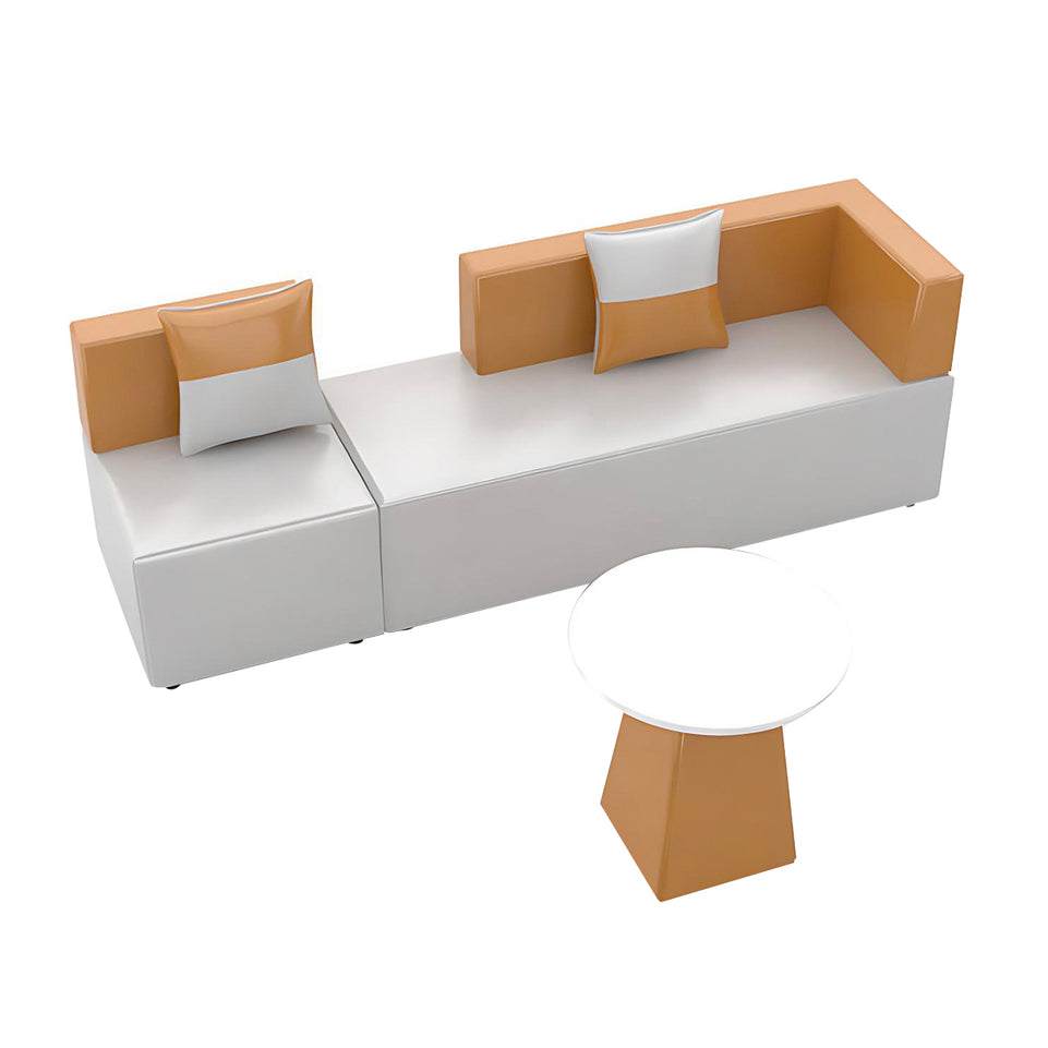 Premium Modular Leather Corner Sofa with High-Resilience Cushions for Office Lounges, Reception, and Meeting Areas JDZH-2080