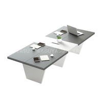 Modern Two-Tone Rectangular Conference Table with Architectural Legs MBS-HYZ-3002