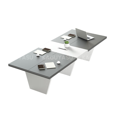 Modern Two-Tone Rectangular Conference Table with Architectural Legs MBS-HYZ-3002
