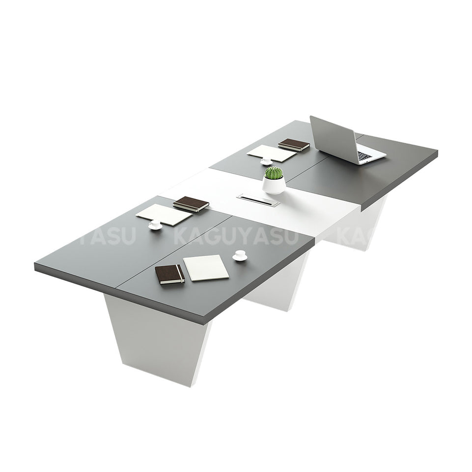 Modern Two-Tone Rectangular Conference Table with Architectural Legs MBS-HYZ-3002