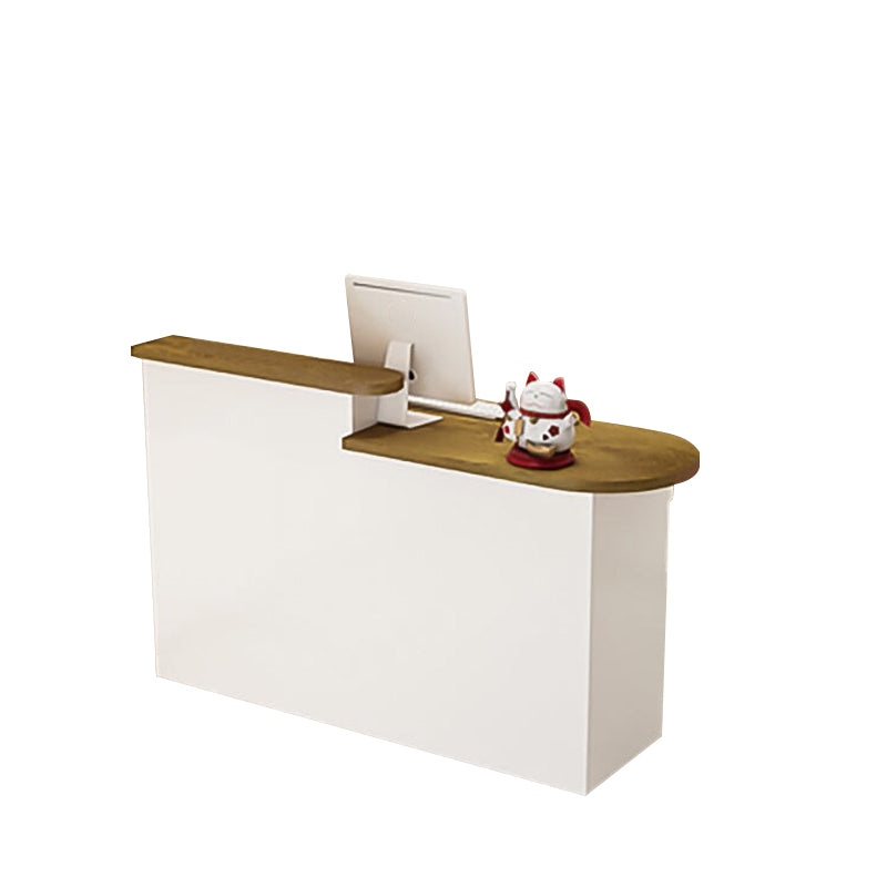 Curved Small Reception Counter with Cable Management and Lockable Drawer for Store JDT-10111