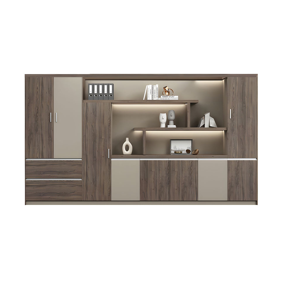 Premium Wooden Executive Lockable Cabinet, Modern Office Storage Cabinet, Background Storage and Archive Bookcase WJG-2169