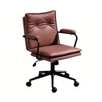 Office Chair for Dormitory Lift Rotating Adjustable Leather Boss Chair Long Sitting with Armrests Dormitory Chair BGY-1074