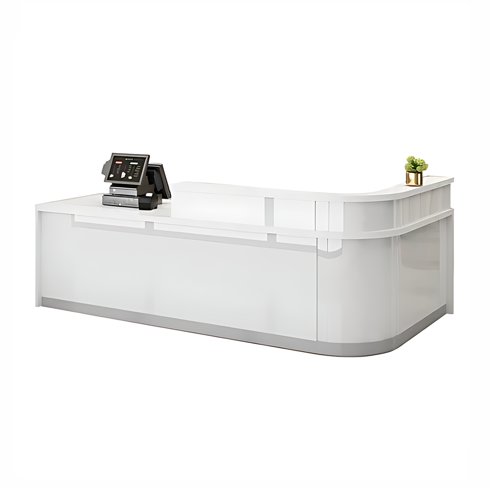 Rectangular Laminate Front Reception Desk with Filing Cabinet JDT-766