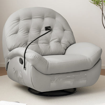 Light Gray Half-Round Backrest Recliner Sofa with Phone Holder DDSF-2007（In Stock）