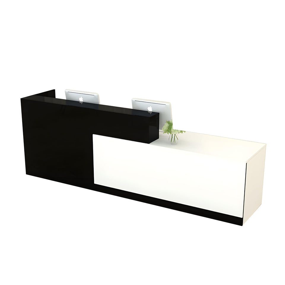 Color-Blocked Front Desk with Keyboard Tray and Shelf for Office JDT-10106